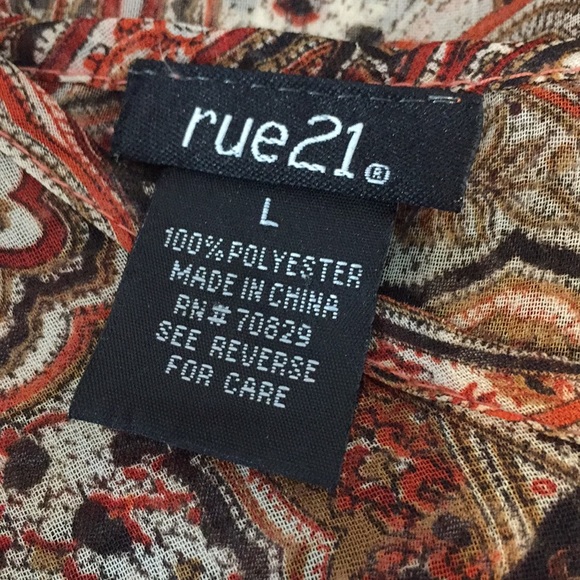 Rue 21 dramatic bell sleeve blouson Boho top - Picture 6 of 8